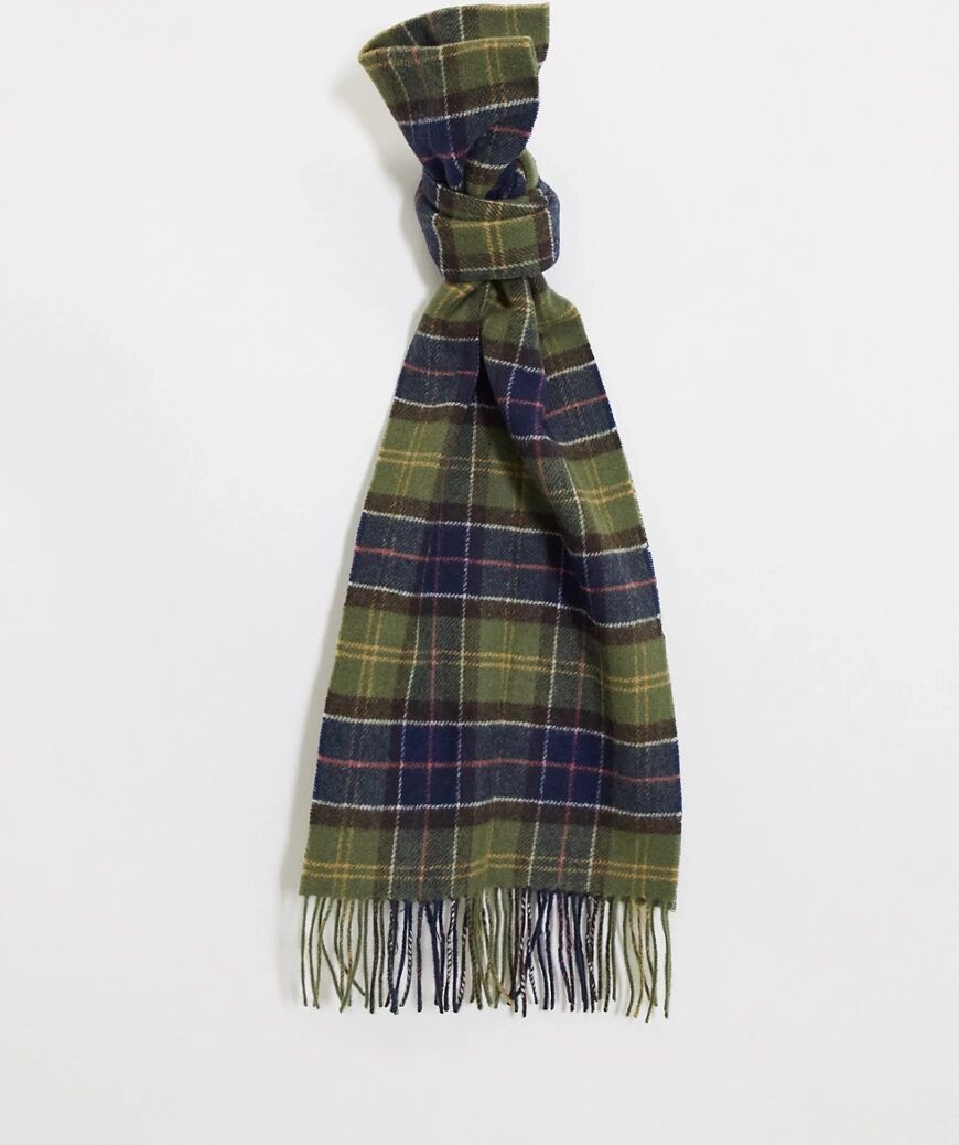 Barbour lambswool tartan scarf in tan-Brown  Brown