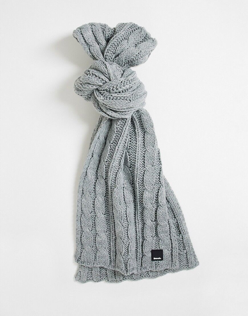 Bench cable knit scarf in grey  Grey