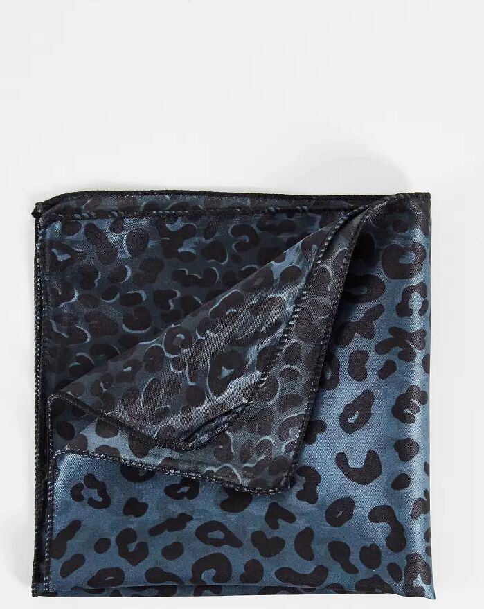 Bolongaro Trevor leopard pocket square-Blue  Blue