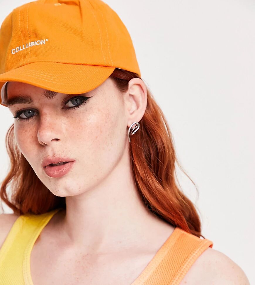 COLLUSION baseball cap in orange  Orange