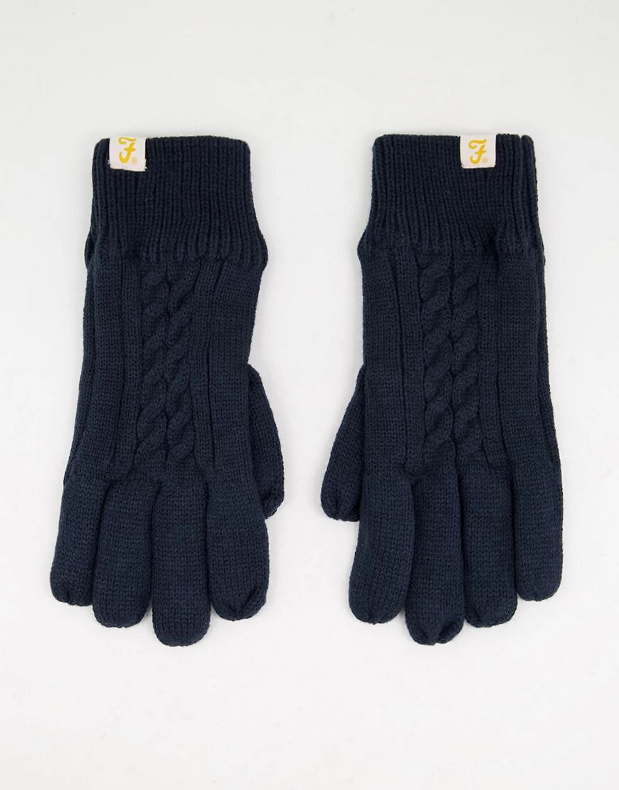 Farah logo gloves in navy  Navy