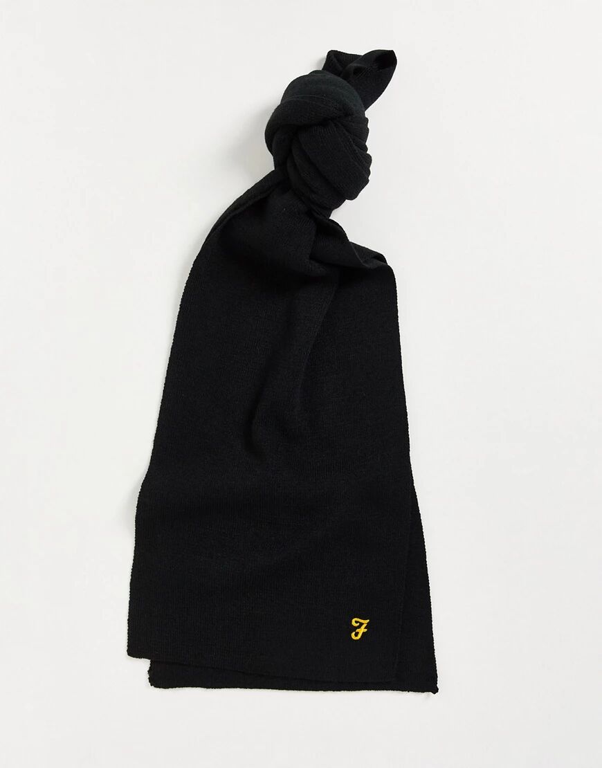 Farah logo scarf in black  Black