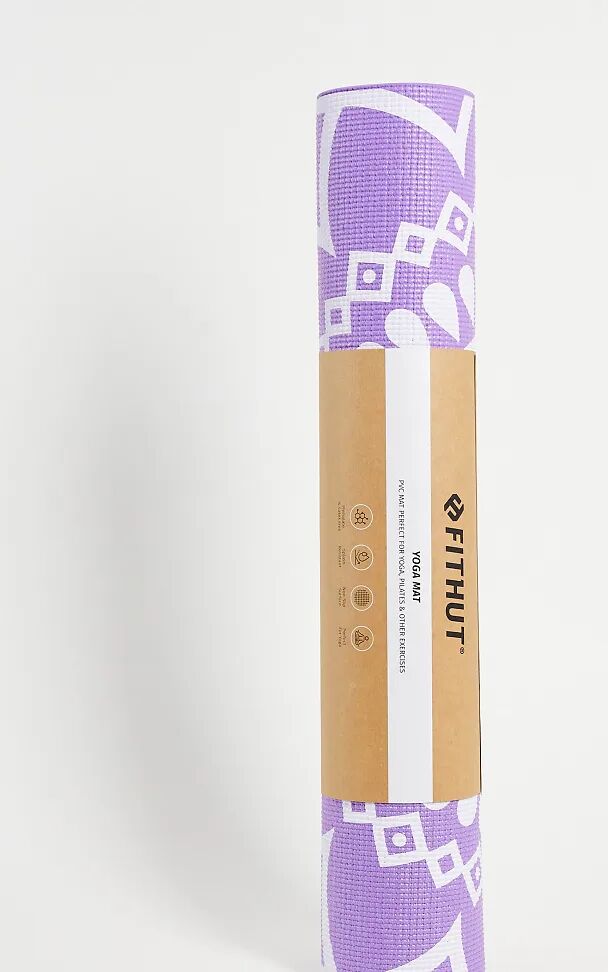 FitHut 4mm mandala yoga mat in purple  Purple