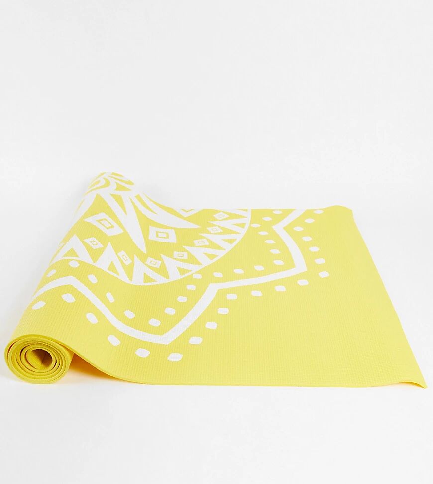 FitHut 4mm mandala yoga mat in yellow  Yellow