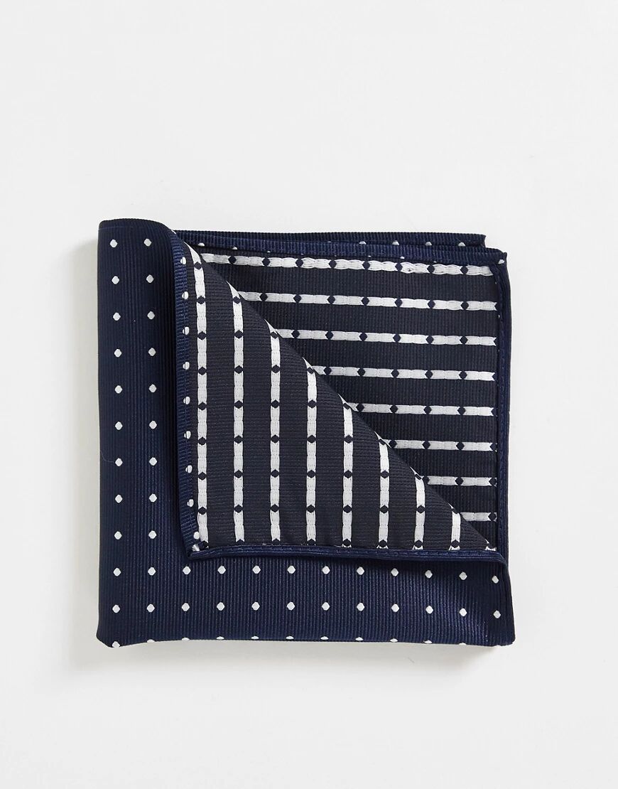 French Connection dotted pocket square-Navy  Navy