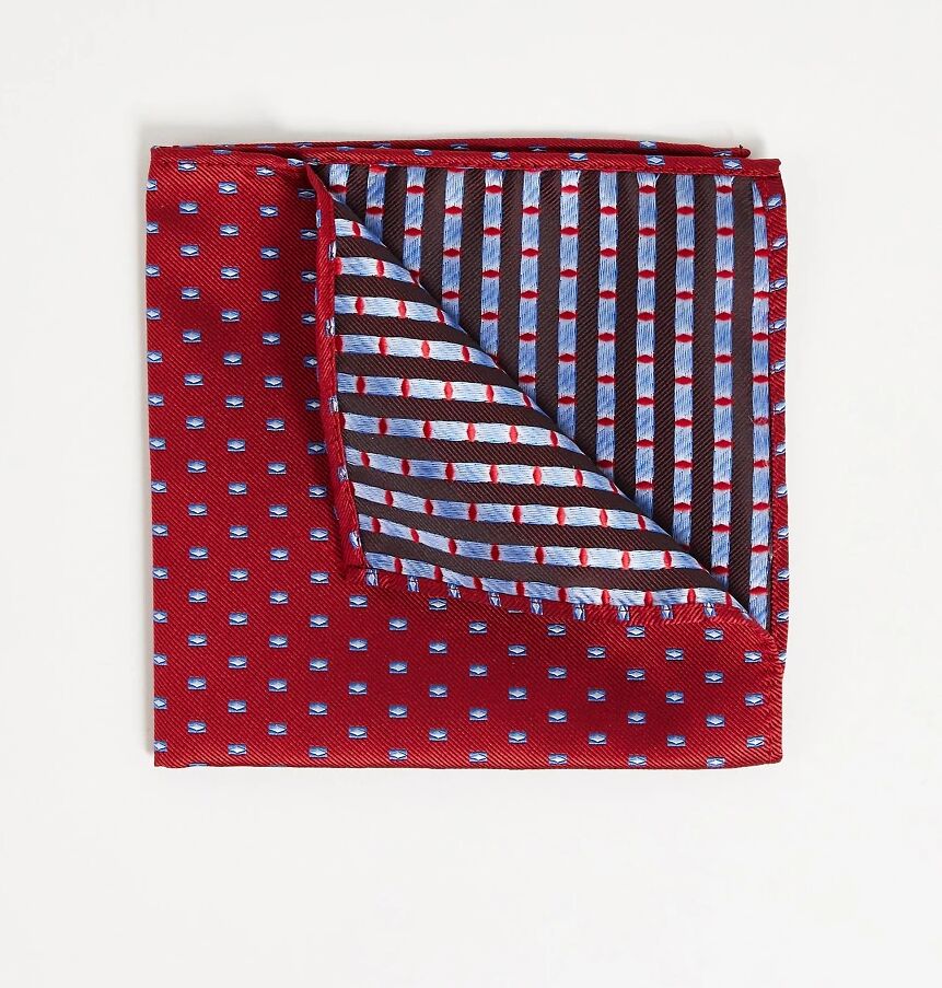 French Connection dotted pocket square-Red  Red