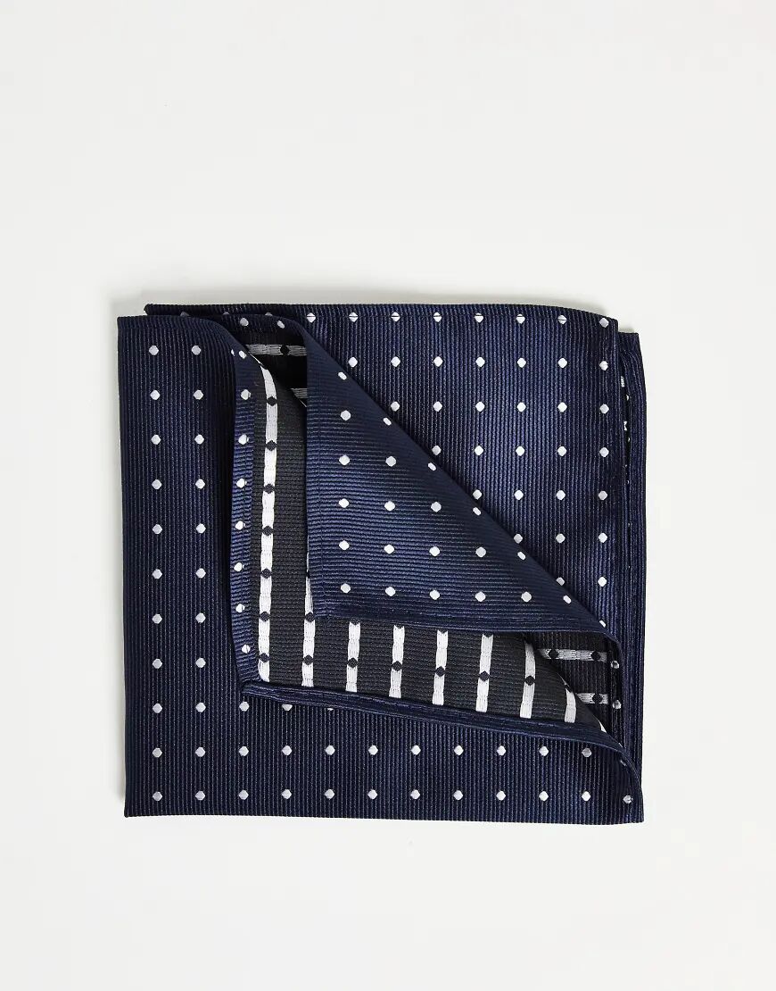 French Connection dotted pocket square in navy  Navy