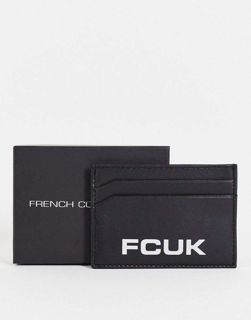 French Connection FCUK cardholder with large logo in black  Black