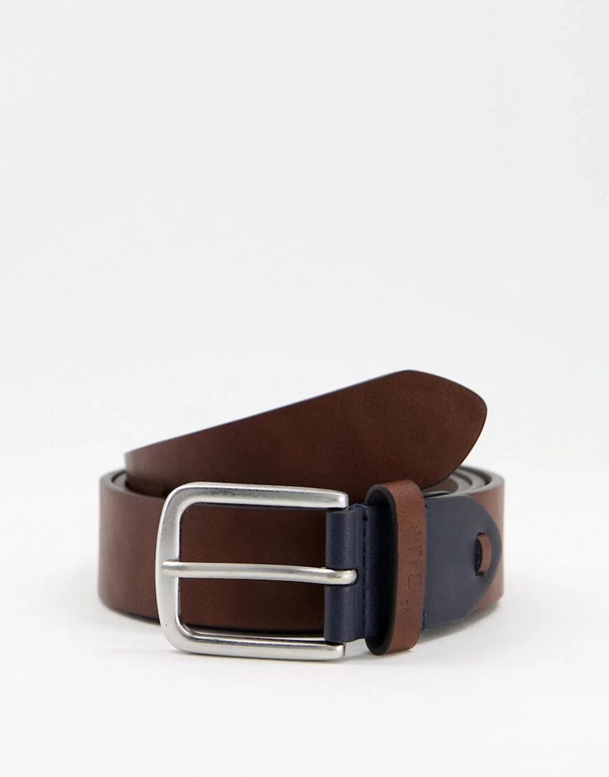 French Connection keeper buckle belt in brown leather  Brown