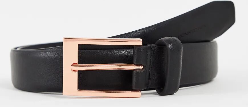 French Connection rose gold buckle belt in black  Black