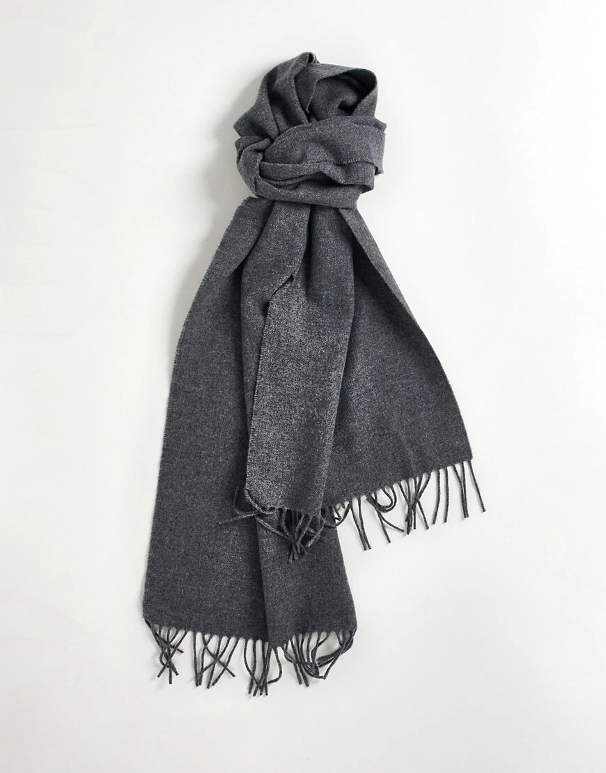 GANT wool scarf in grey with small heritage logo  Grey