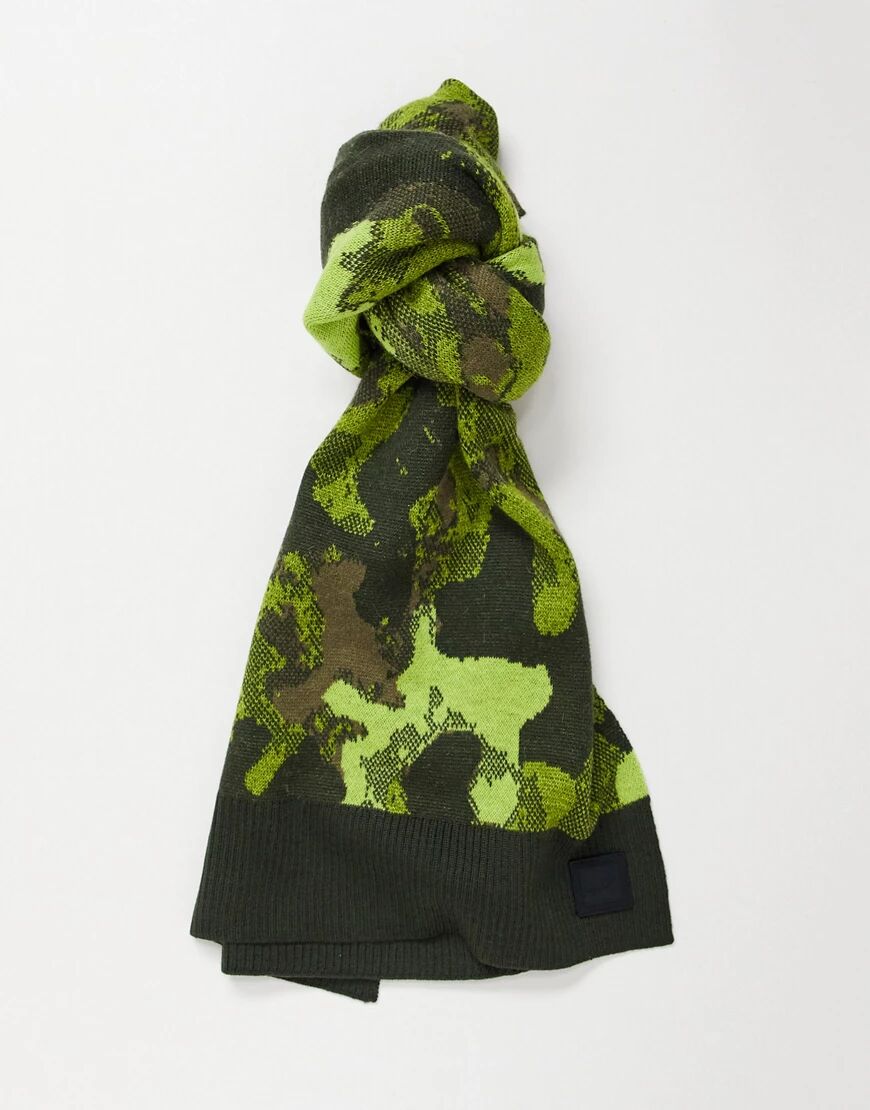 Boss Hugo Boss camo print scarf in green  Green