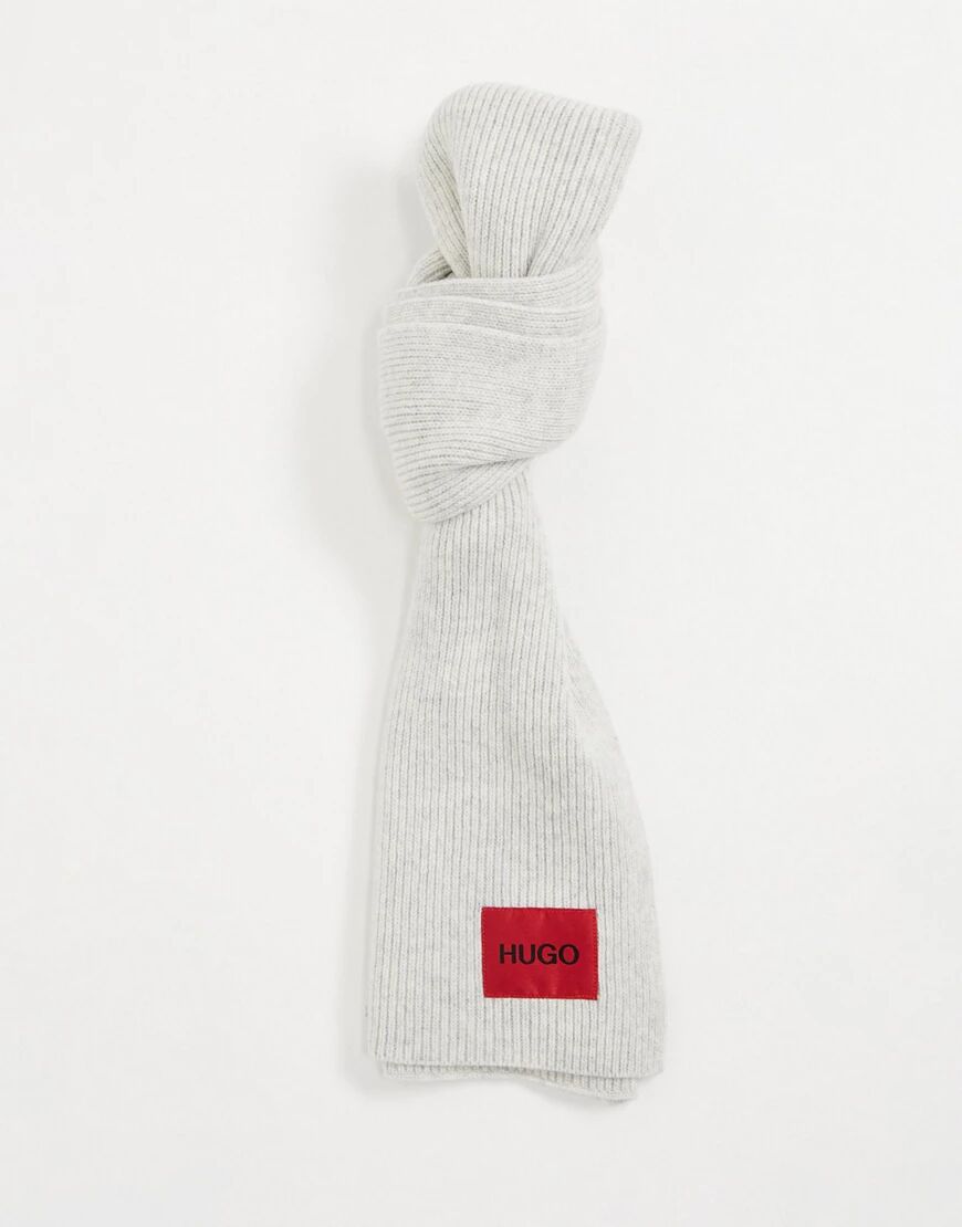 Boss HUGO logo scarf in stone-Neutral  Neutral