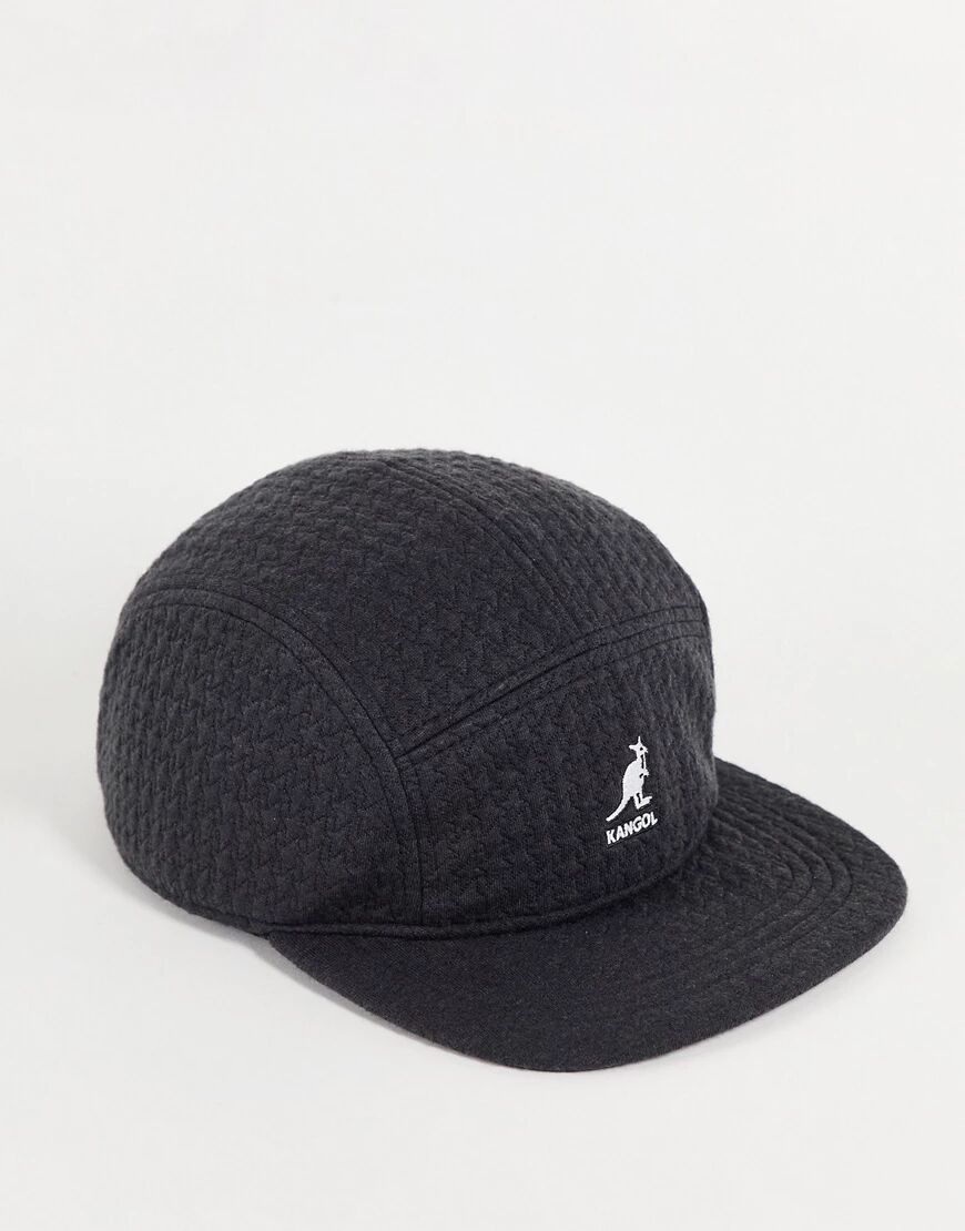 Kangol embossed 5 panel cap in black  Black