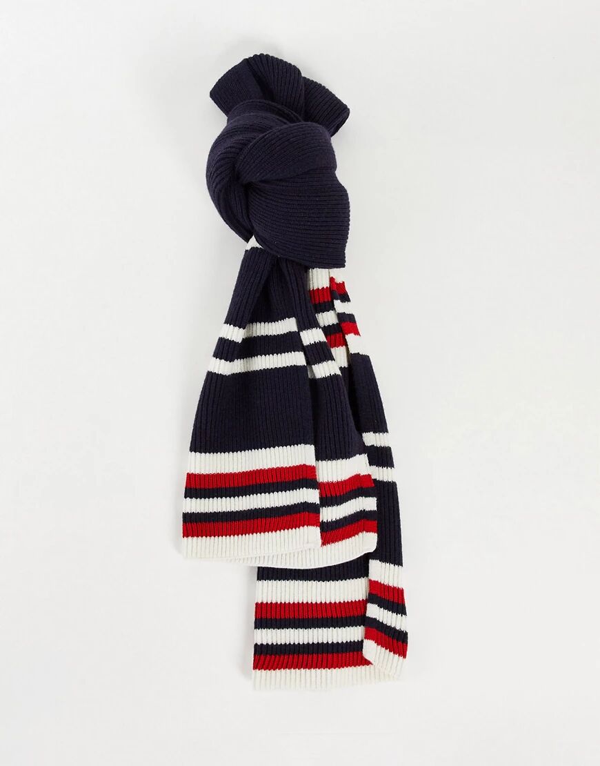 Lacoste stripe scarf-Navy  Navy