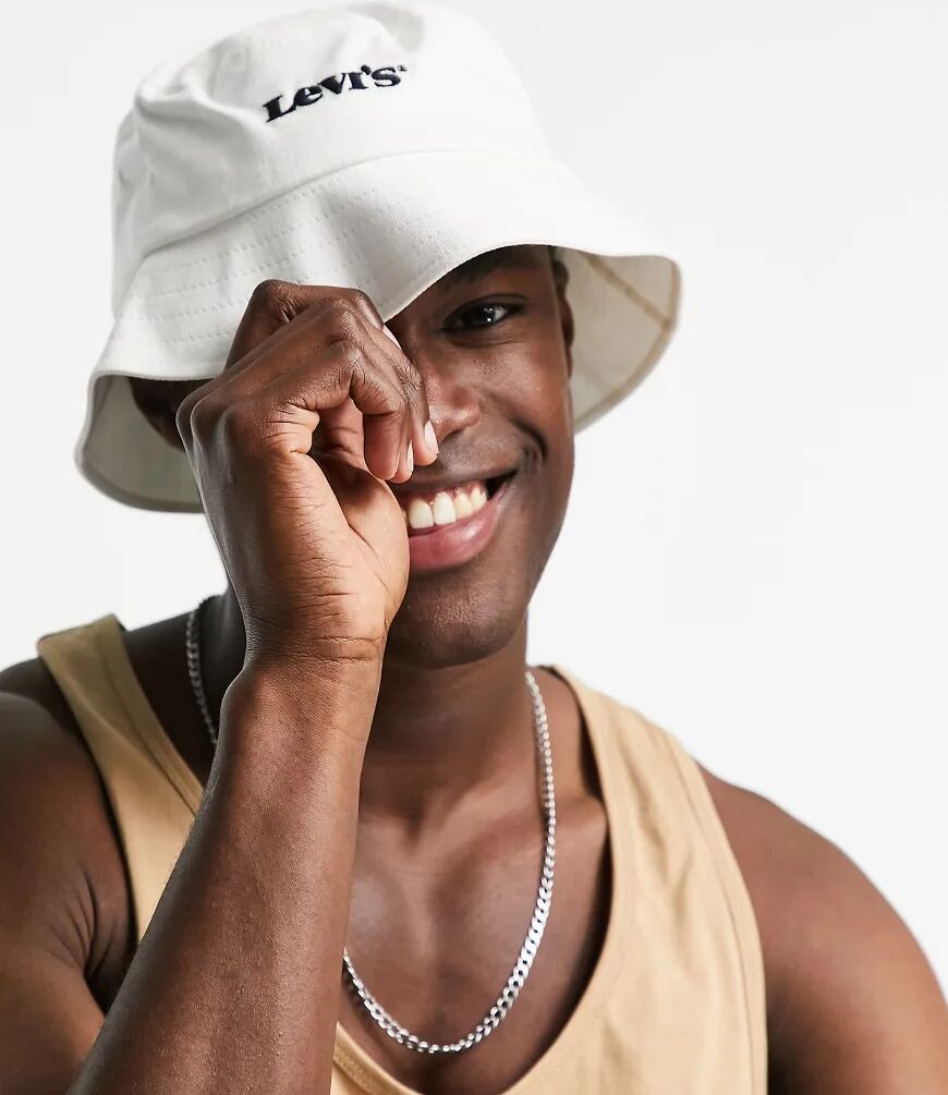 Levis Levi's bucket hat in white with small logo  White