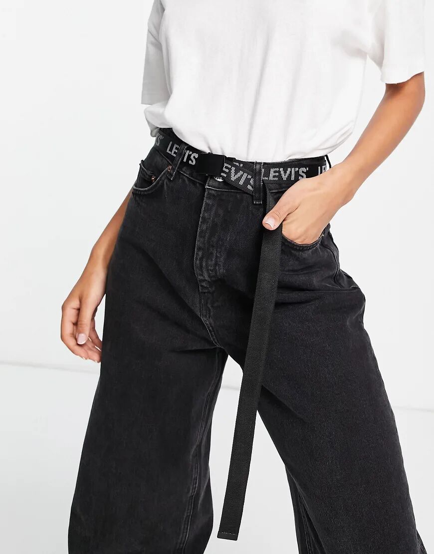 Levis Levi's web logo detail belt in black  Black