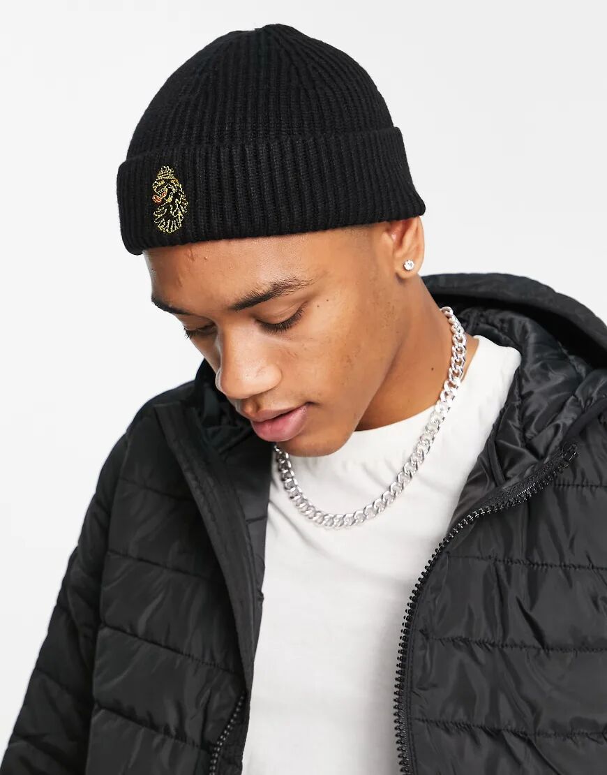 Luke skull cap beanie-Black  Black