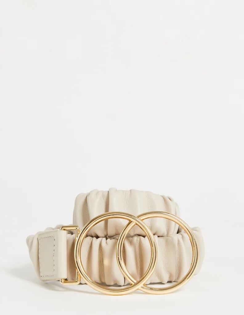 Miss Selfridge iggy double ring belt in pink  Pink