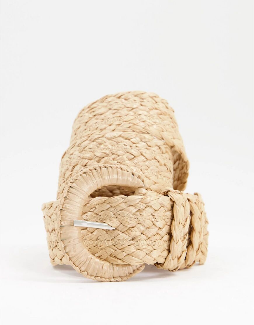 My Accessories London hip and waist belt in natural woven-Neutral  Neutral