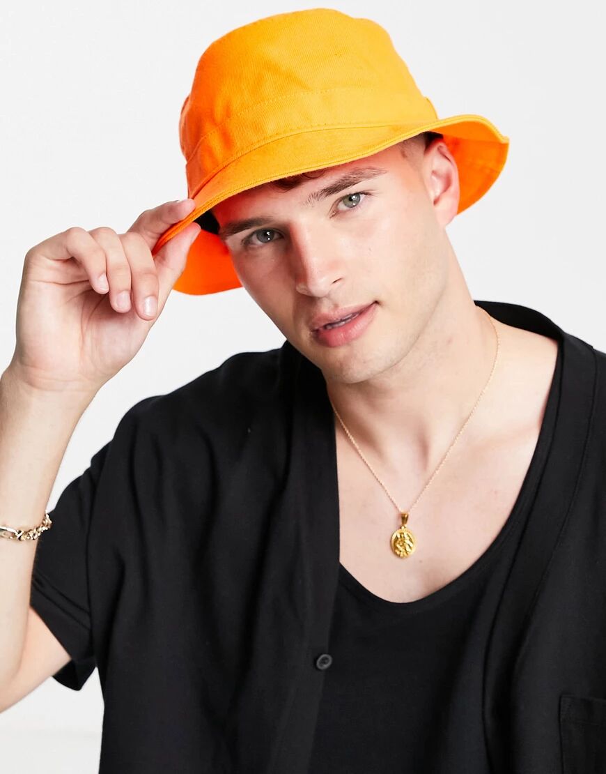 New Era essential bucket hat in neon orange  Orange