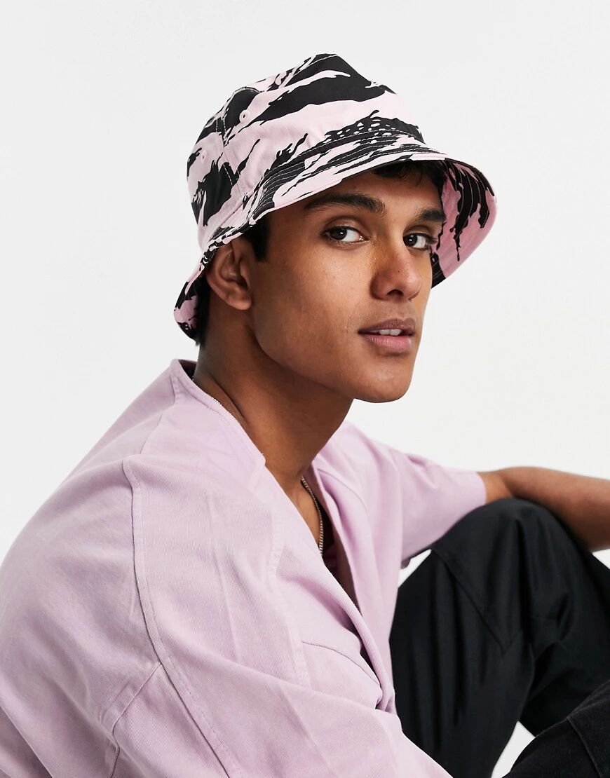 New Era tiger camo bucket hat in pink and black  Pink