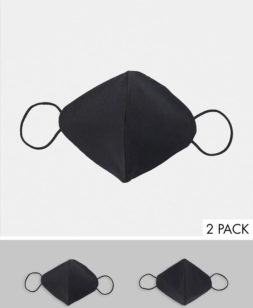 New Look 2 pack face masks in black  Black