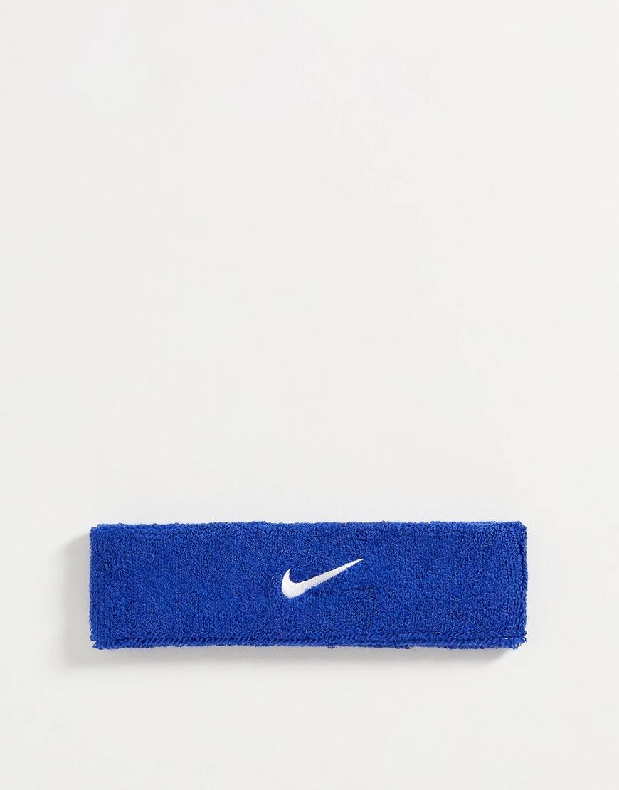 Nike Swoosh headband in blue  Blue