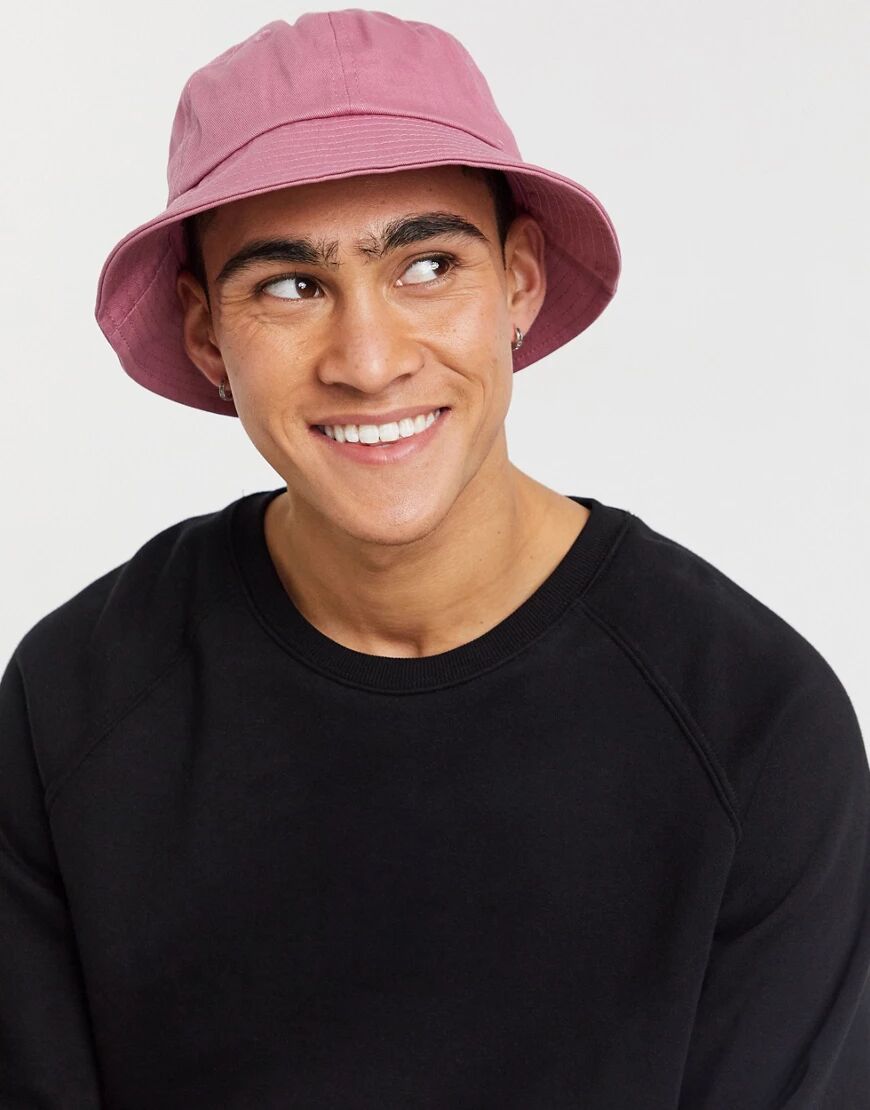 Obey bold logo bucket hat in pink  Pink