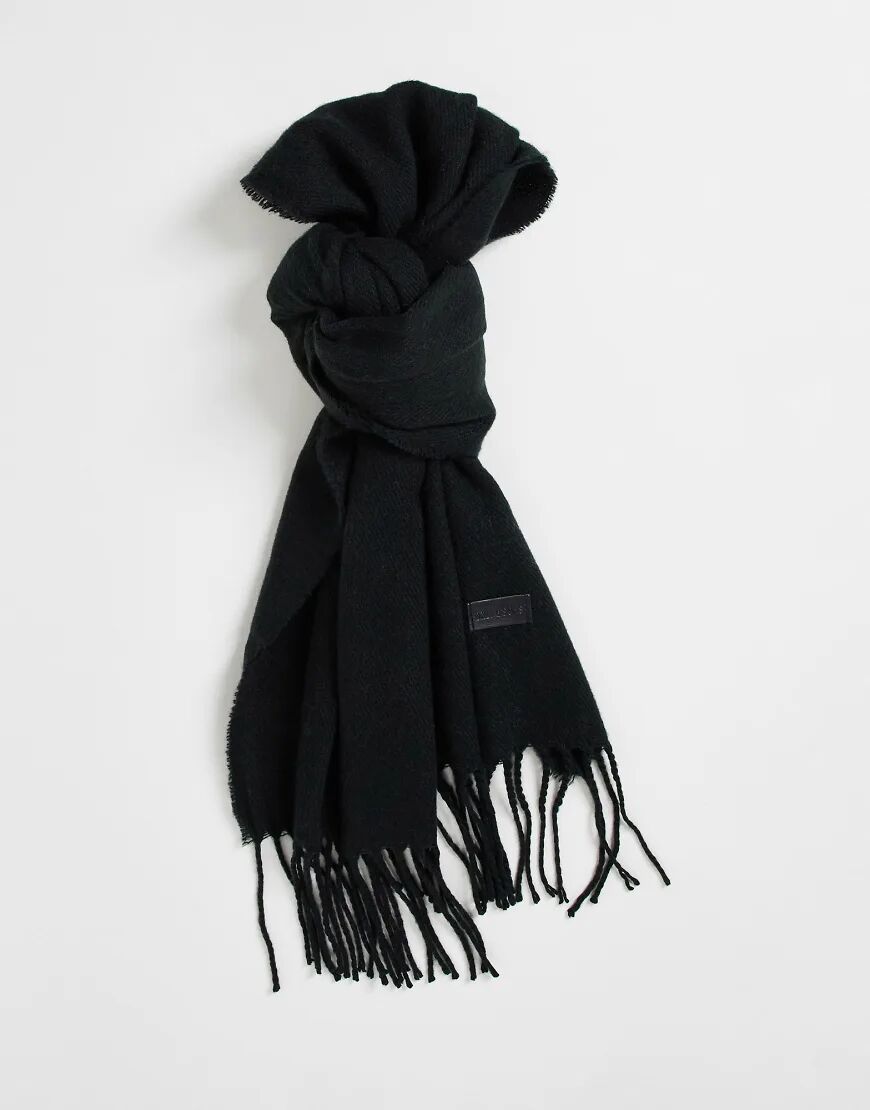 Only & Sons fringed scarf in black  Black