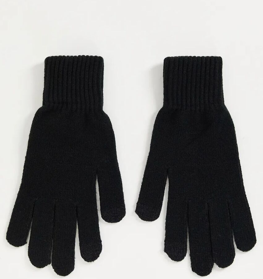 Only & Sons knitted gloves in black  Black