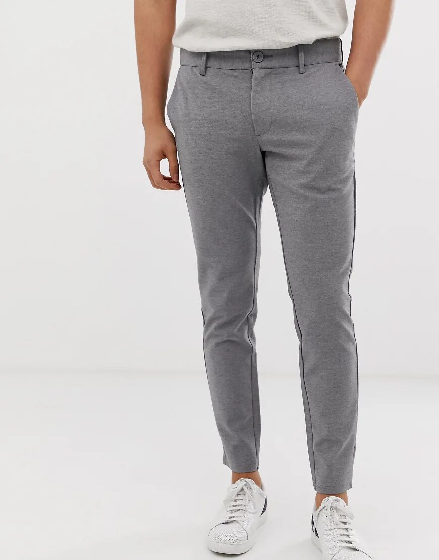 Only & Sons slim tapered fit trousers in grey  Grey