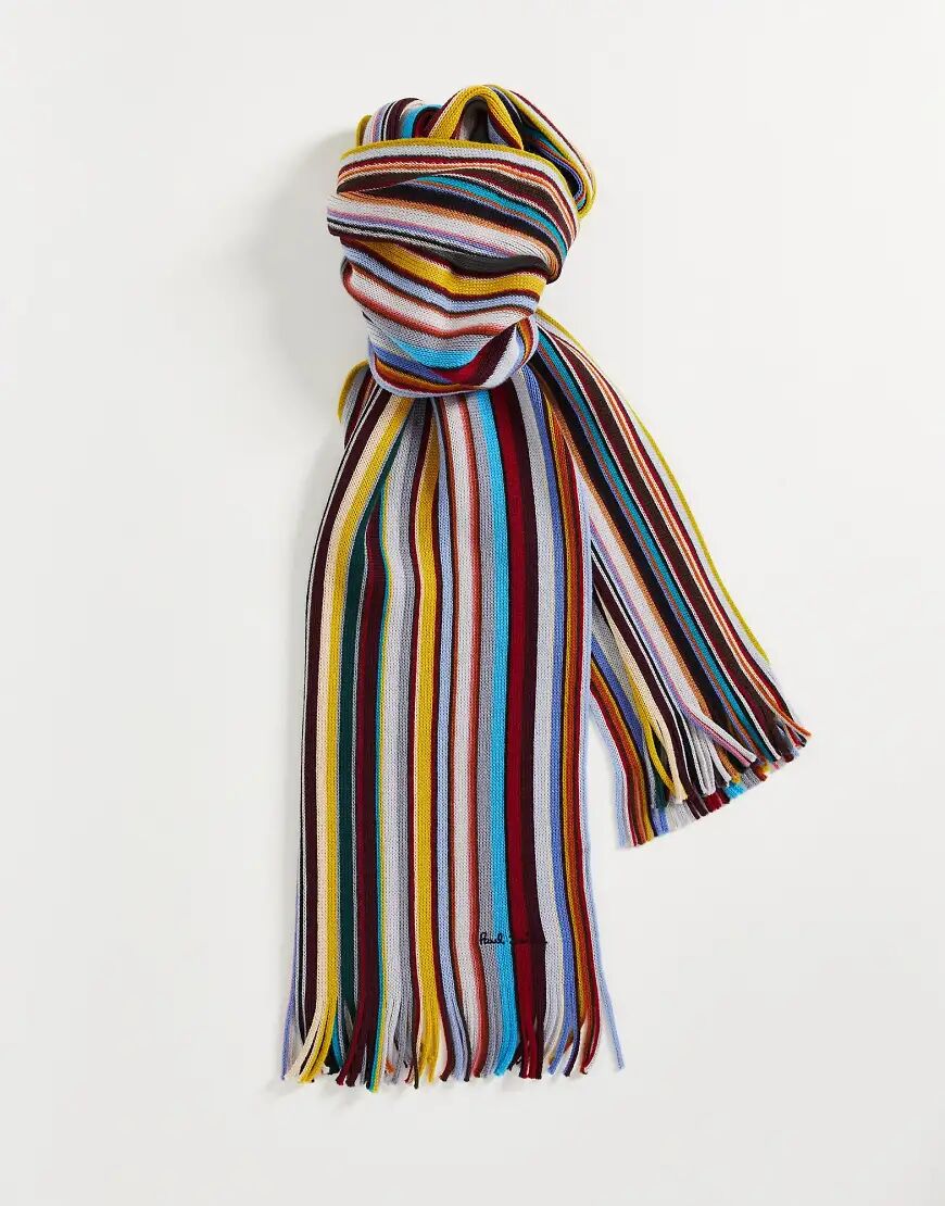 Paul Smith classic stripe scarf in multi  Multi