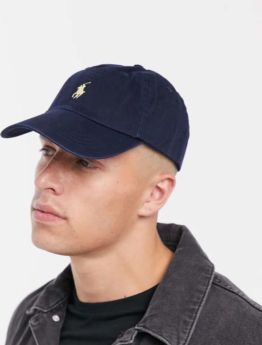 Polo Ralph Lauren baseball cap with white player logo in washed navy-Blue  Blue