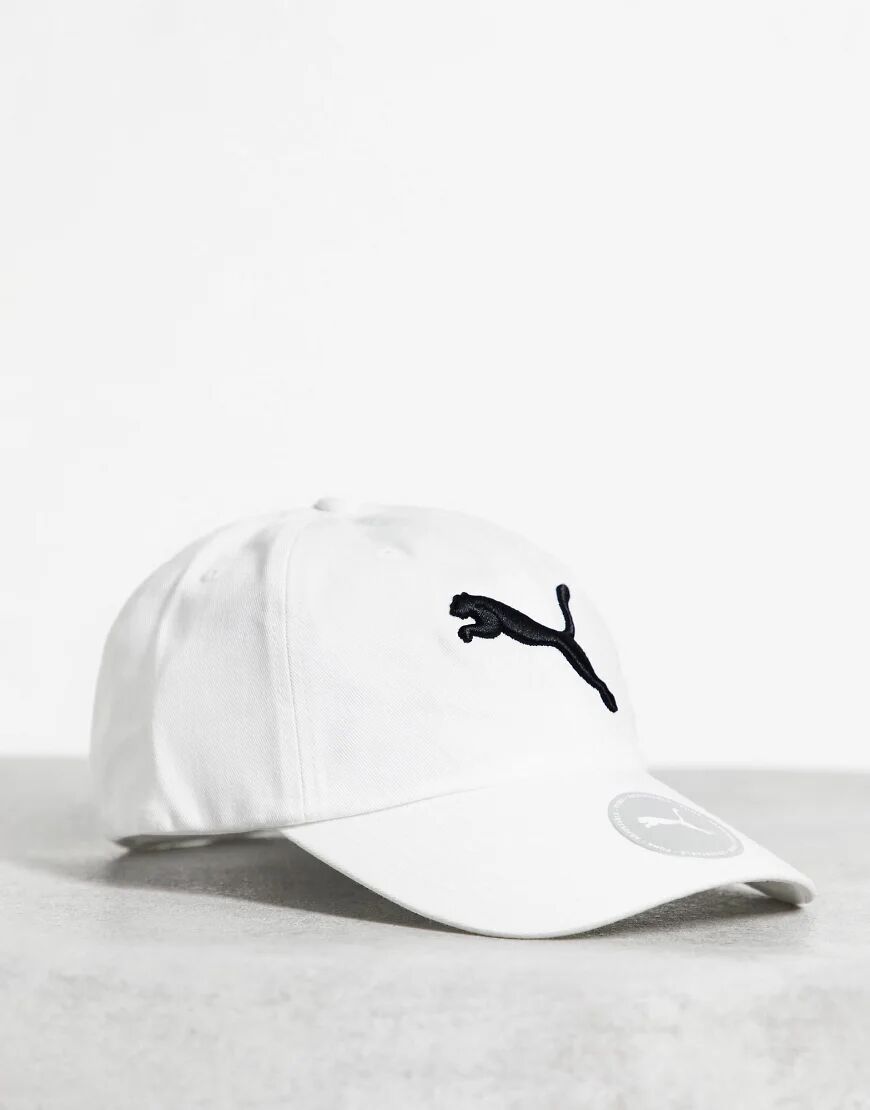 Puma logo cap in white  White