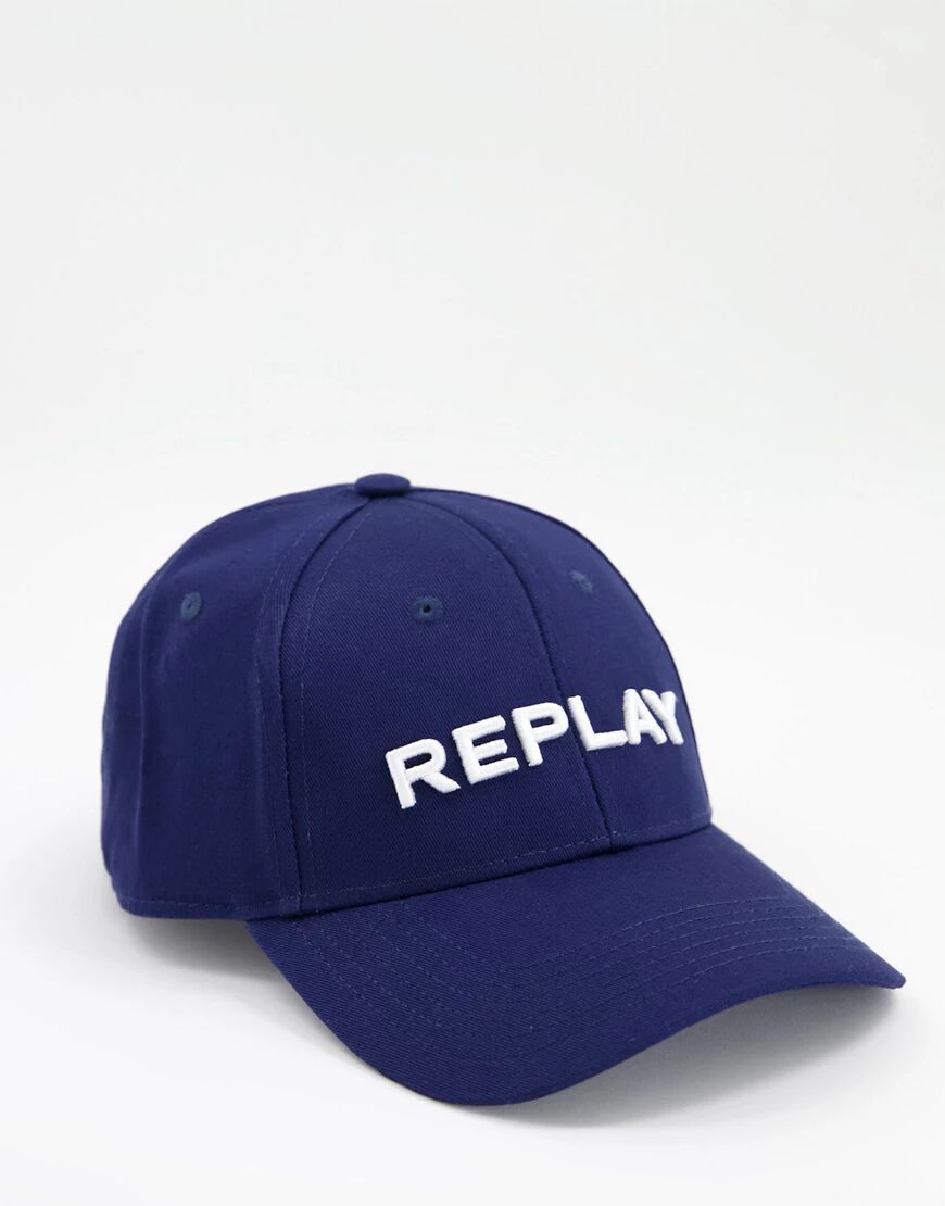 Replay blue logo baseball cap  Blue