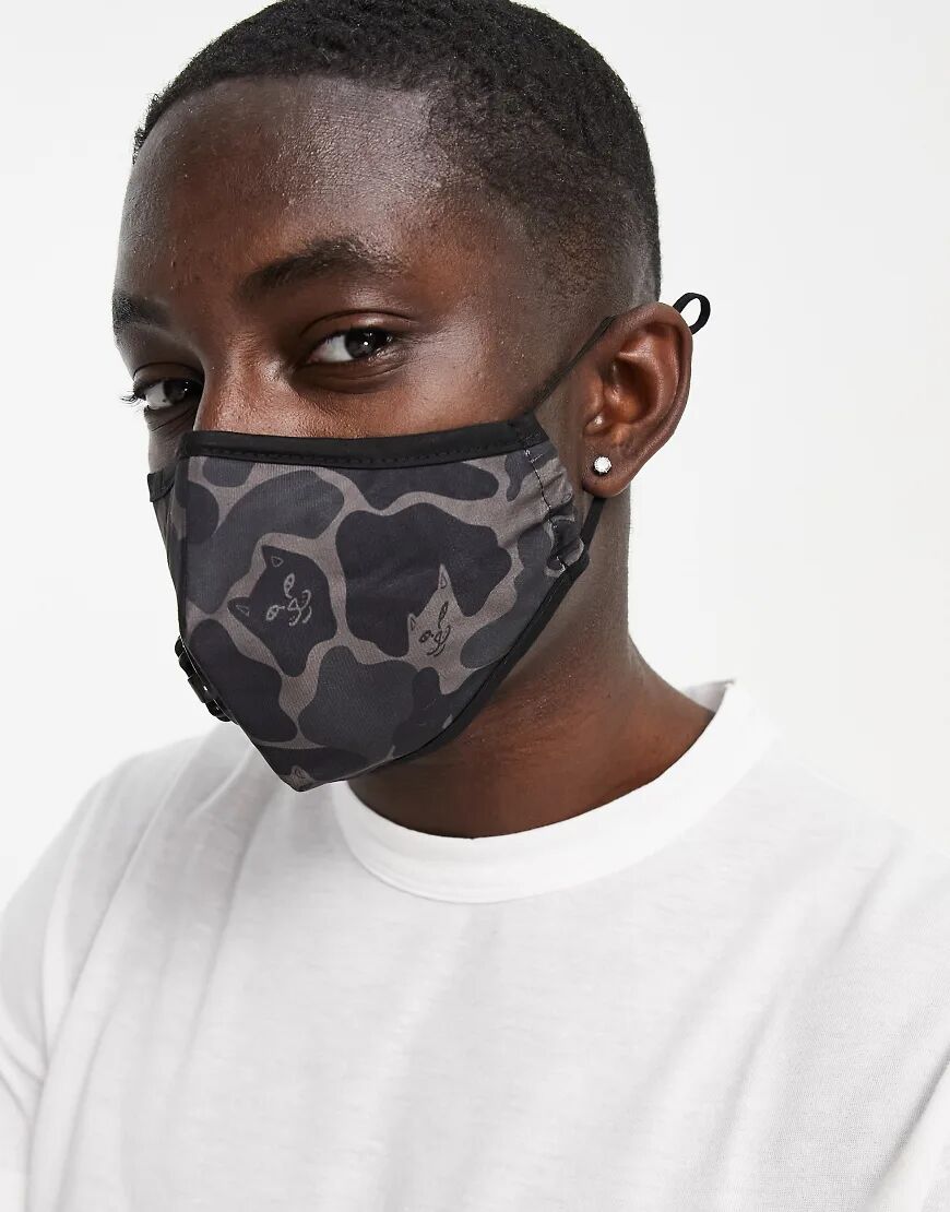 Rip N Dip RIPNDIP Blackout face covering in black camo  Black