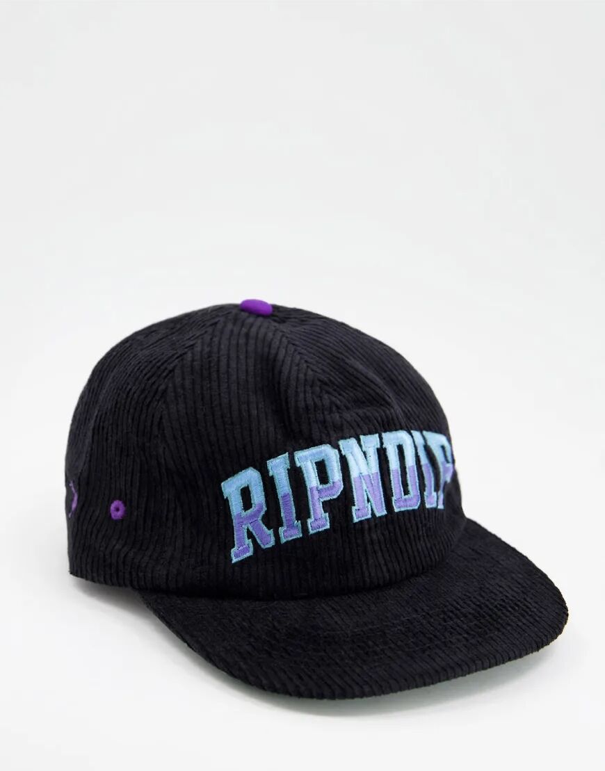 Rip N Dip RIPNDIP team spirit corduroy strapback cap in black  Black