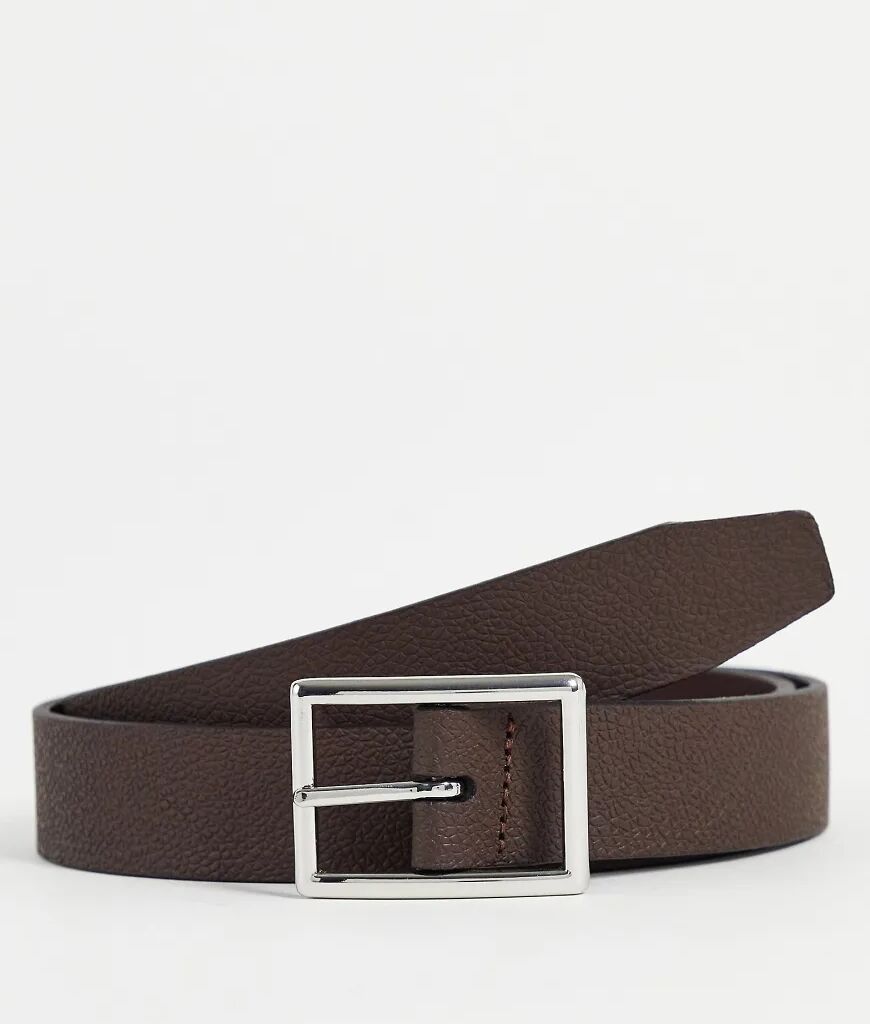 River Island leather belt in brown  Brown