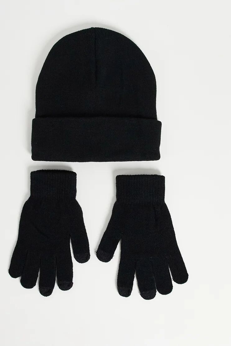 SVNX hat and gloves gift set in black  Black