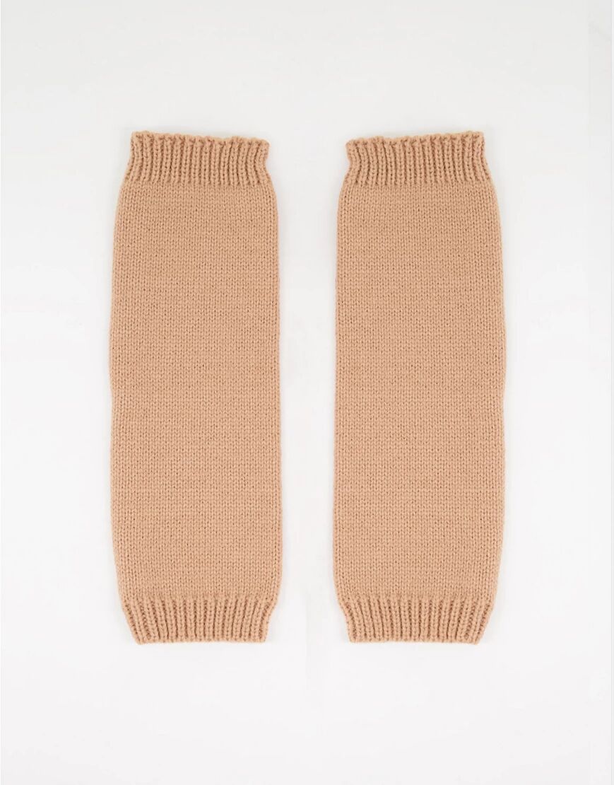 SVNX knitted armwarmers in dusty pink-Brown  Brown