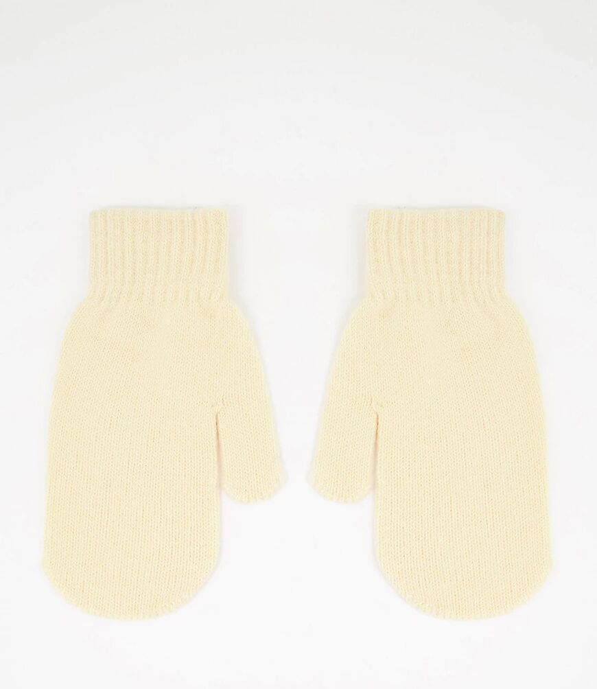 SVNX knitted mittens in off white  White