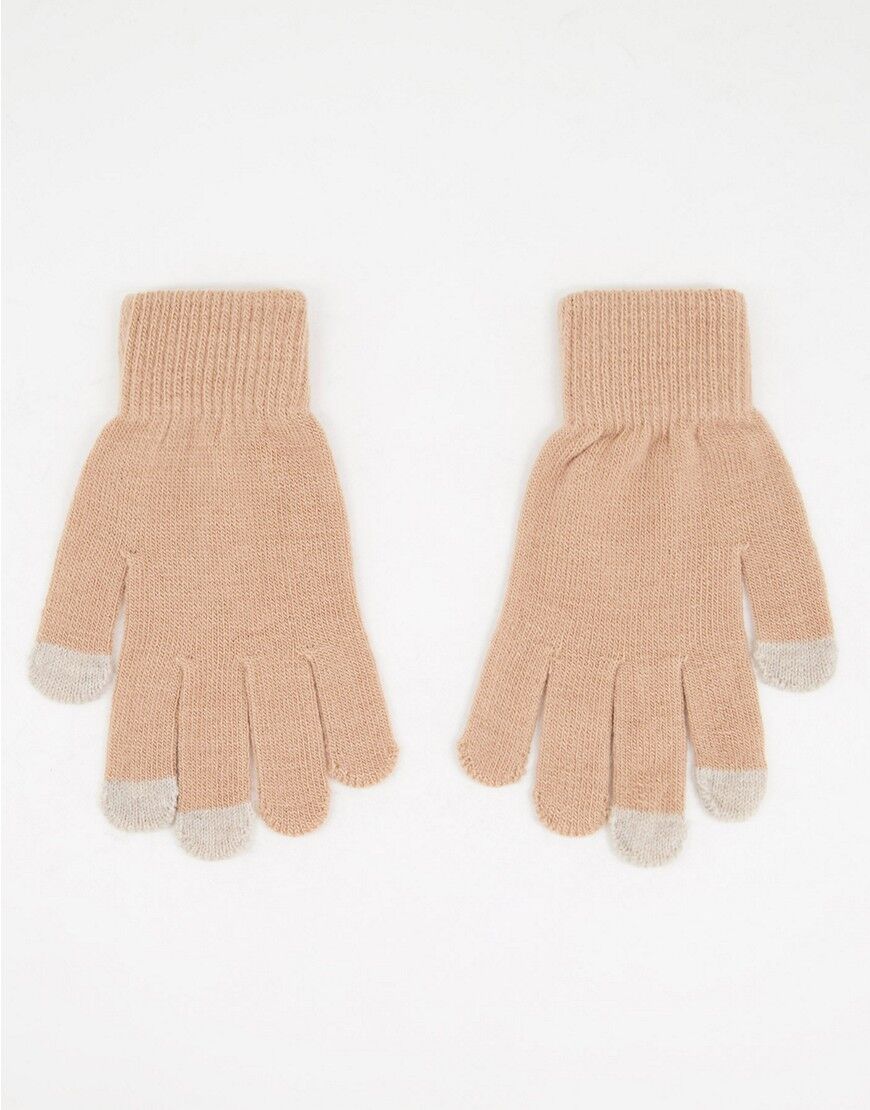 SVNX touch screen gloves in dusty pink-Brown  Brown