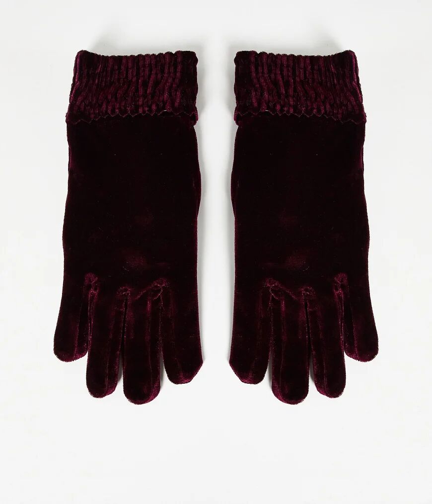 SVNX velvet gloves in purple-Brown  Brown