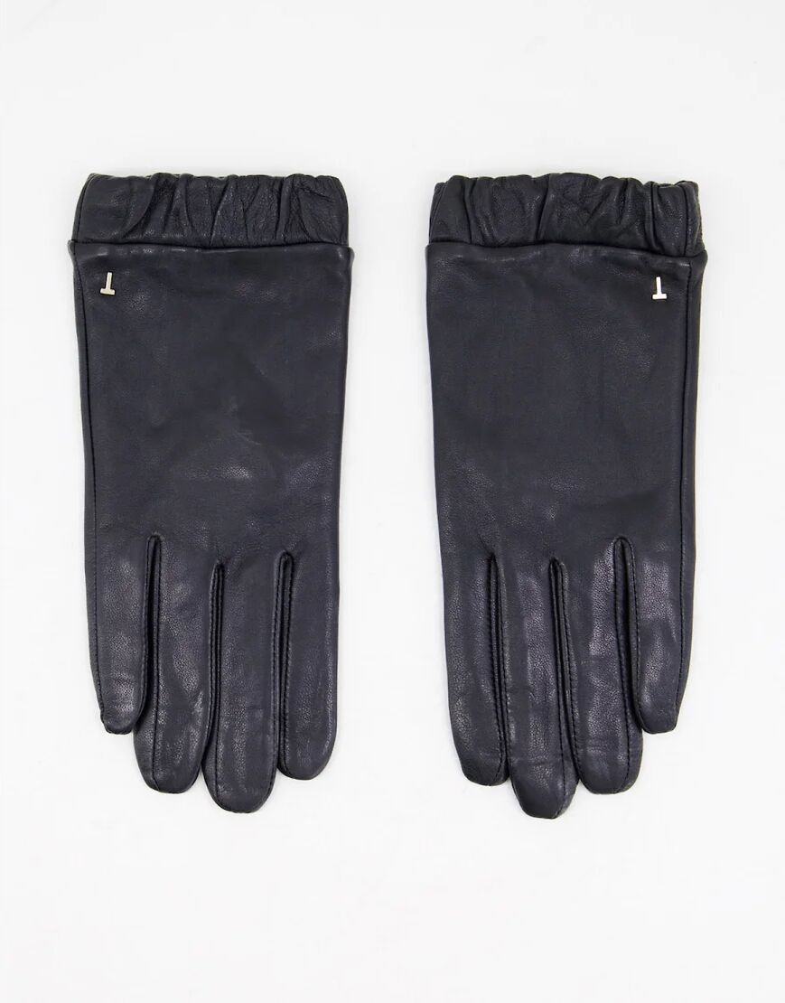 Ted Baker Emilli leather gloves in black  Black