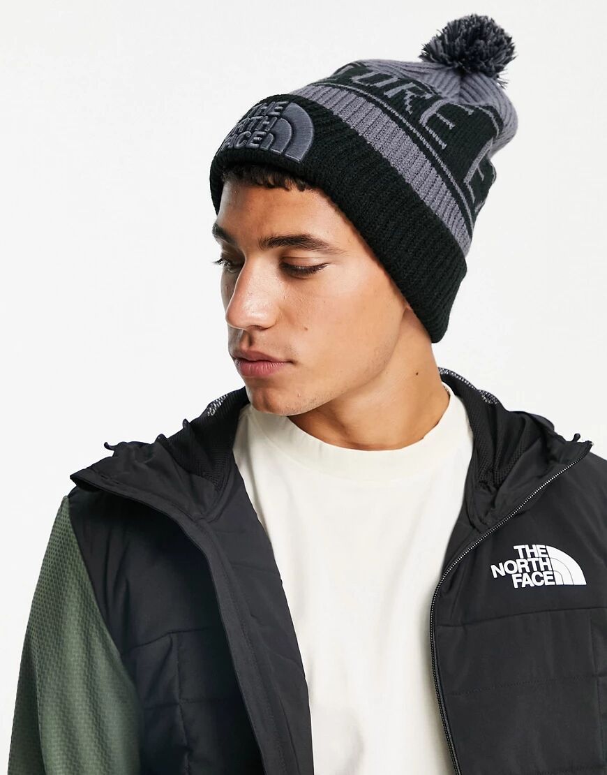 The North Face Retro Pom beanie in grey  Grey