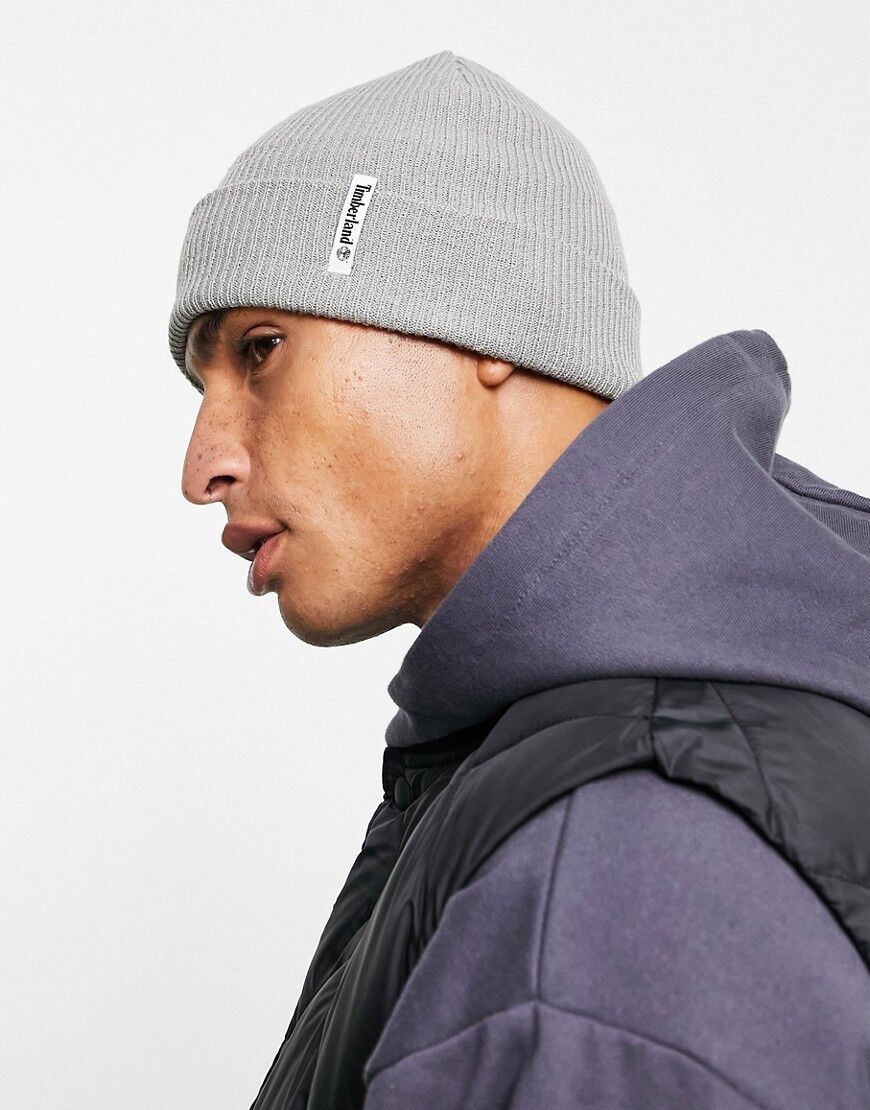 Timberland Brand Mission Loop Label beanie in grey  Grey