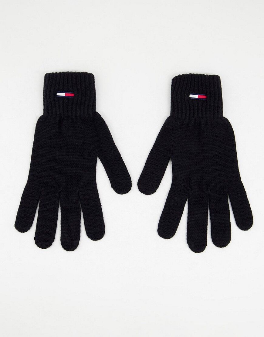 Tommy Jeans basic rib gloves in black  Black