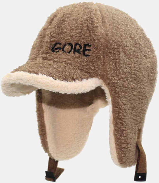 Newchic Unisex Lambswool Plush Letters Embroidery Thickened Ear Protection Autumn Winter Warmth Curved Brim Trapper Hat