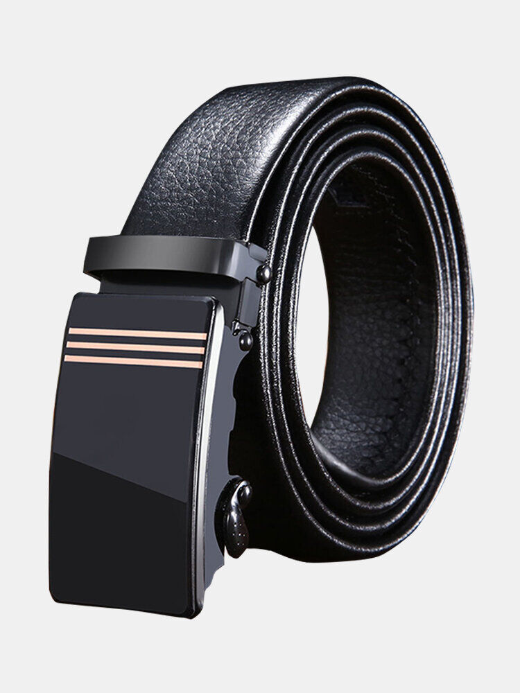 Newchic Men Leather Acrylic Automatic Buckle Scratch-resistant Business Casual Belt